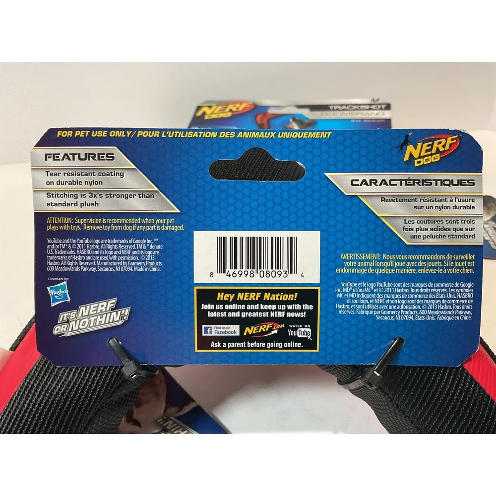 Nerf Dog Trackshot‎ Boomerang Dog Toy Red Yellow Chew Squeak M